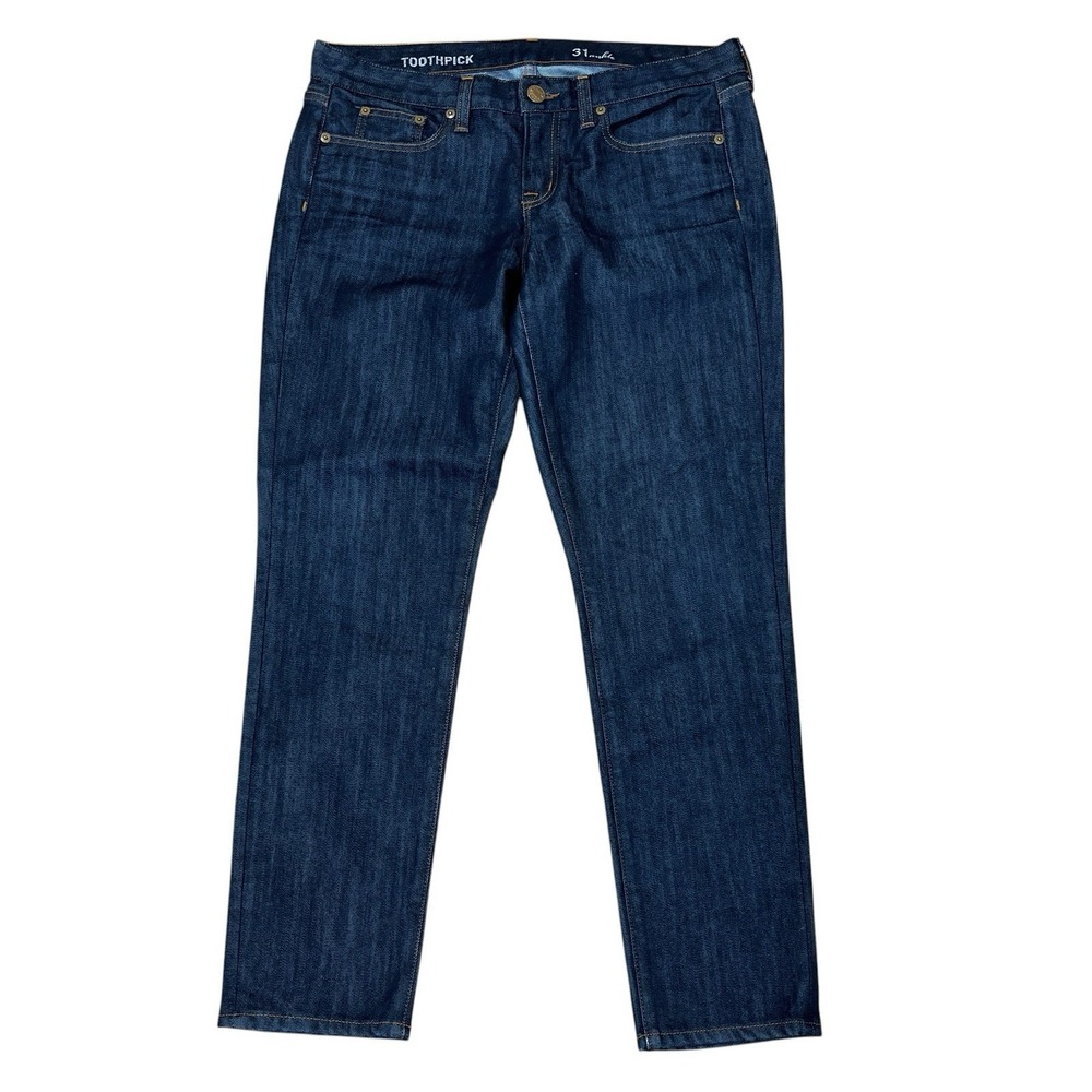 Vintage J Crew Toothpick Ankle Jeans Sz 31 (Fits‎ 32x28) Dark Wash Stretch Denim